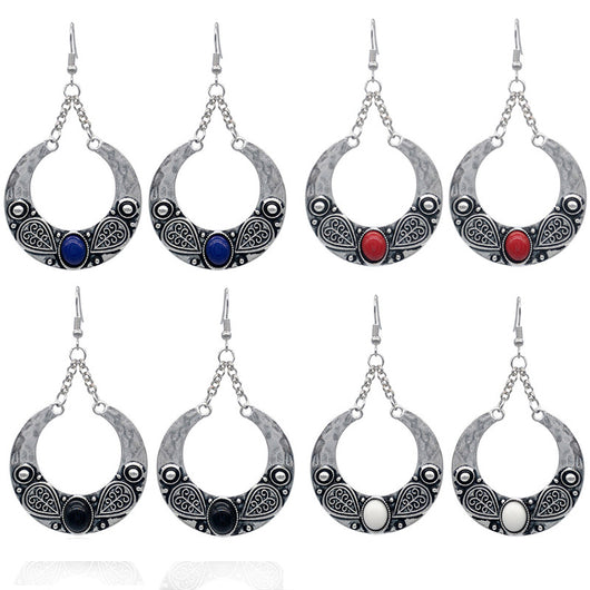 Aretes Colgantes de Turquesa Incrustada Personalizados