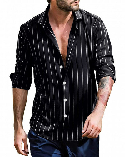 Cardigan Rayado para Hombre con Solapa y Manga Larga - Image 6