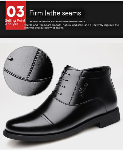 Zapatos de Cuero Genuino con Forro Polar para Hombre - Comodidad Invernal - Image 3