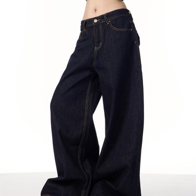 Jeans Retro Americano Tiro Alto Azul Oscuro - Image 10