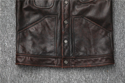 Chaleco Cropped de Cuero Genuino - Ajuste Slim Fit - Image 13