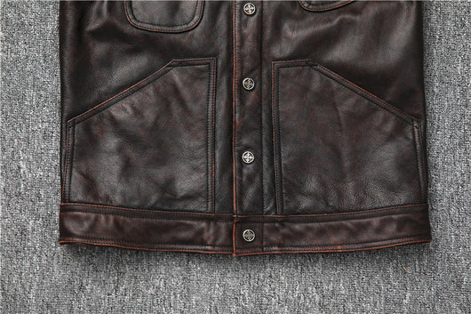 Chaleco Cropped de Cuero Genuino - Ajuste Slim Fit - Image 13
