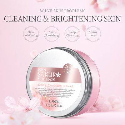 Mascarilla de Barro de Flor de Cerezo Japonés Lai Kou 80g - Hidratante y Nutritiva