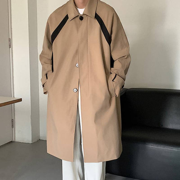 Abrigo Tipo Trench Casual para Hombre - Corte Relajado y Elegante