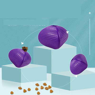 Purple TPR pet chew toy with ridged texture, designed for interactive play and teeth grinding for dogs. - Image 9