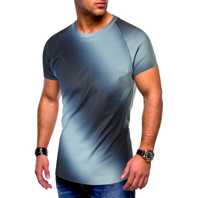 Playera de Manga Corta con Estampado Degradado - Image 4