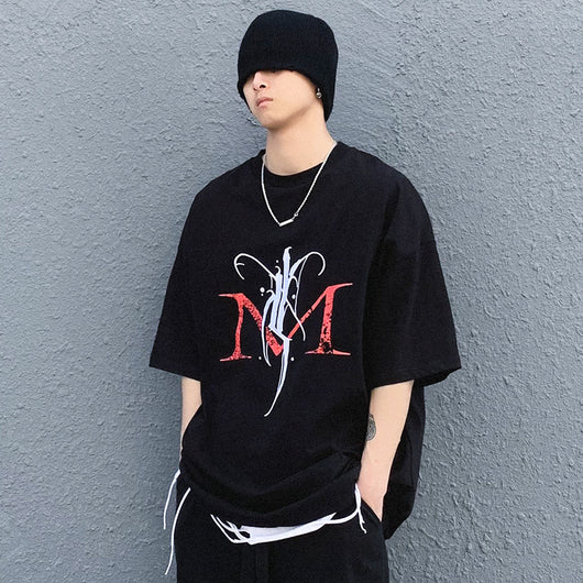 Playera de Manga Corta Estilo Anime Hip-Hop con Estampado Gráfico - Image 5