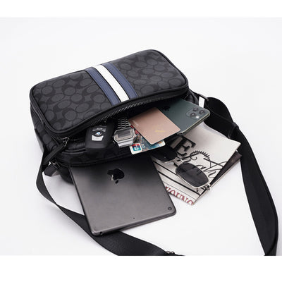 Bolsa Casual para Hombre con Diseño de Letras y Cuadros Pequeños - Image 10
