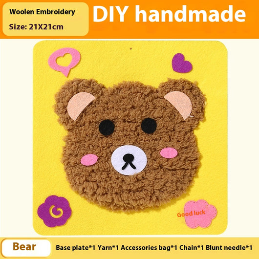 Kit de Bordado Infantil con Animales de Dibujos Animados - Juguete Educativo DIY para Jardín - Image 11