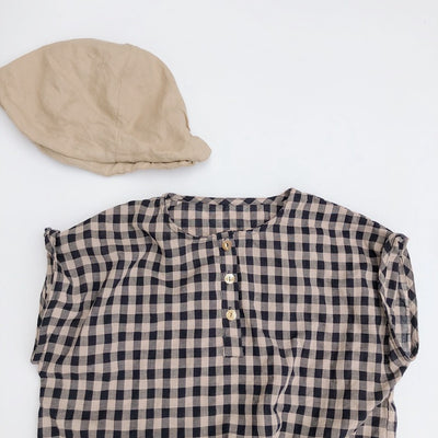 Chaleco Escolar de Cuadros con Cuello Redondo para Niños - Image 10