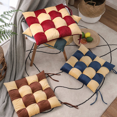Cojín Térmico de Terciopelo para Silla de Comedor - Acolchado Grueso Invierno