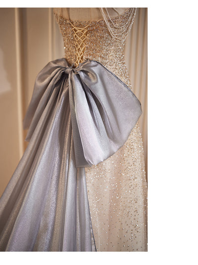 Vestido de Noche Champagne con Detalles de Flecos - Image 8