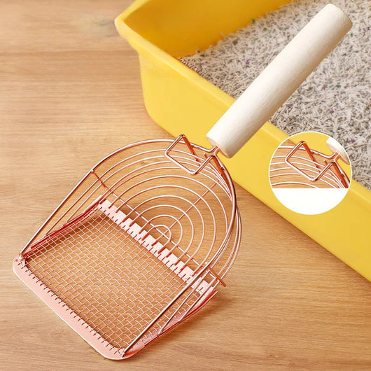 Pala para Arena de Gatos con Mango Ergonómico - Acero Inoxidable Premium