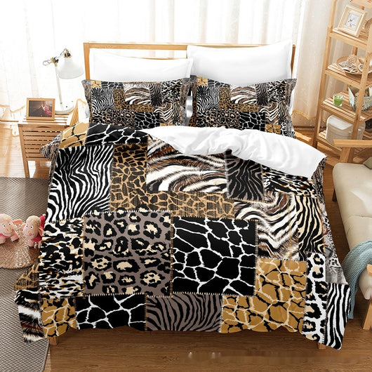 Juego de Edredón y Almohadas Estampado Textura Pelaje Animal - Image 21