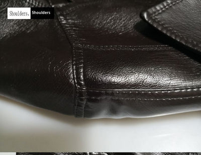 Chaqueta de Cuero para Hombre con Cuello de Piel y Solapa Clásica - Image 10