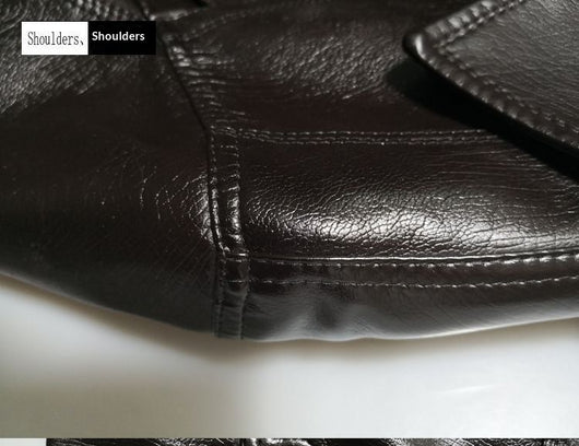 Chaqueta de Cuero para Hombre con Cuello de Piel y Solapa Clásica - Image 10