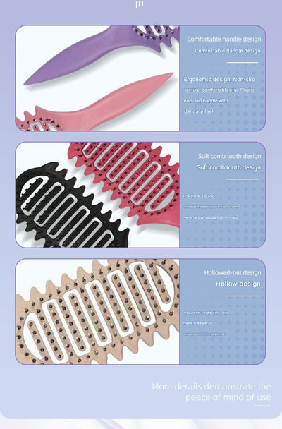 Peine Rizador Definidor de Rizos para Cabello Húmedo y Seco con Masaje Hueco - Image 12