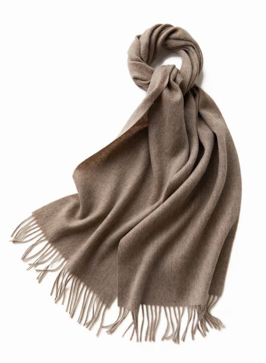 Bufanda de Cachemira Cálida en Colores Lisos para Mujer - Image 9