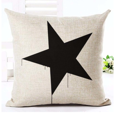 Funda de Almohada Decorativa con Letras en Blanco y Negro - Image 11