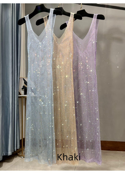 Falda Larga Brillante de Malla con Strass para Niña - Image 9
