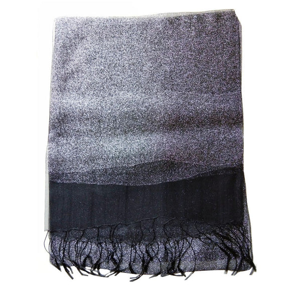 Pañoleta Elegante de Organza Doble con Flecos