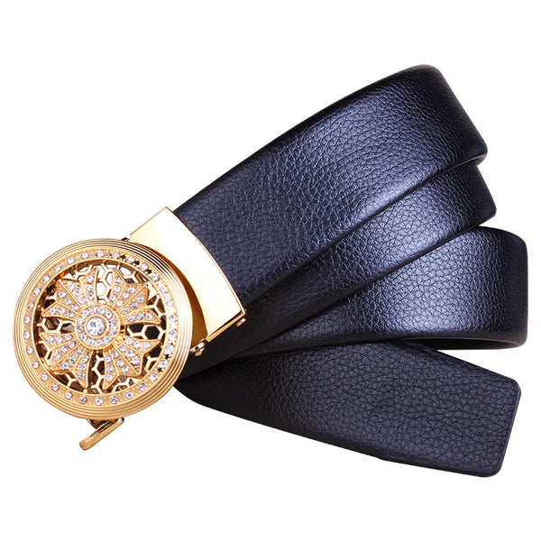 Cinturón de Cuero para Hombre con Hebilla Automática The Time Goes By