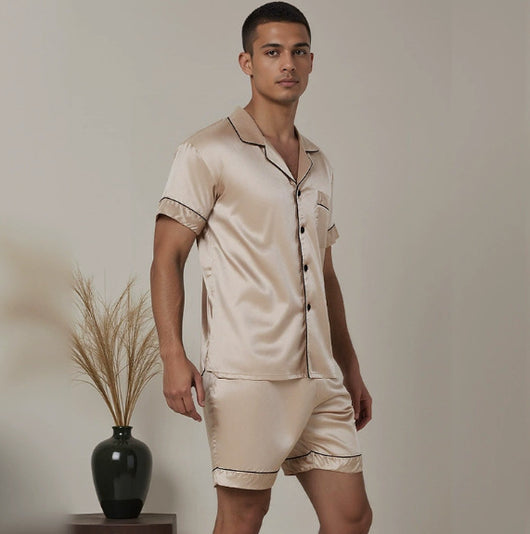 Pijama Hombre Cuello Solapa Talla Grande Cómodo y Transpirable - Image 18