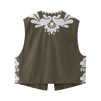 Chaleco Bordado sin Mangas para Mujer - Estilo Europeo y Americano - Image 14