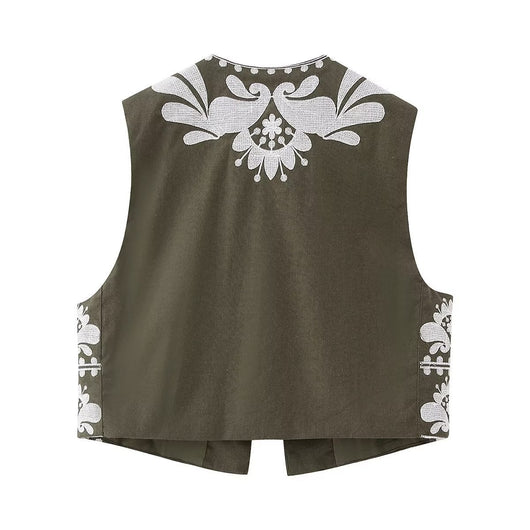 Chaleco Bordado sin Mangas para Mujer - Estilo Europeo y Americano - Image 14