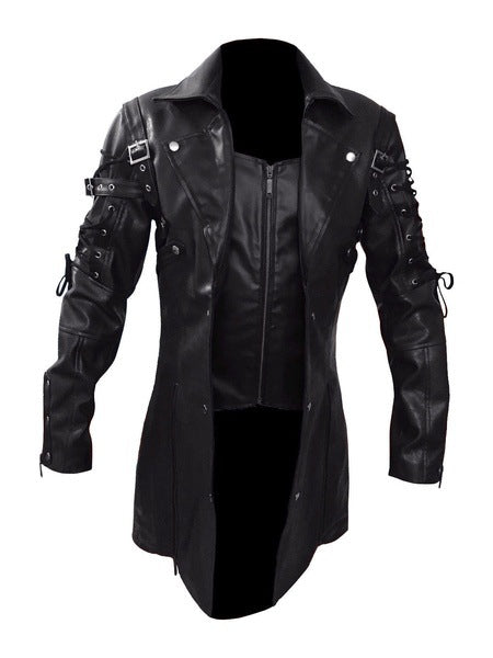 Chaqueta de Cuero para Motociclista Tallas Grandes Estilo Europeo y Americano