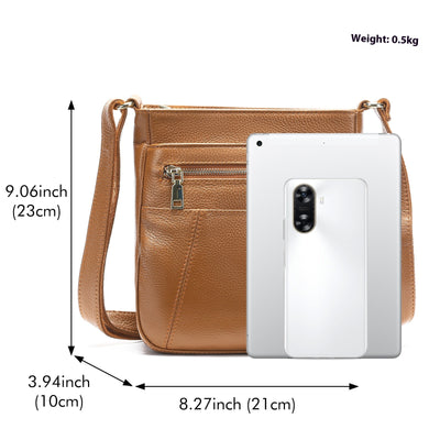 Bolso Mensajero de Cuero Genuino Primera Capa para Mamás Modernas - Image 5