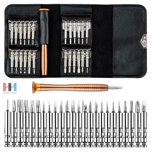 Estuche de Cuero con Set de Puntas de Destornillador Multifuncional