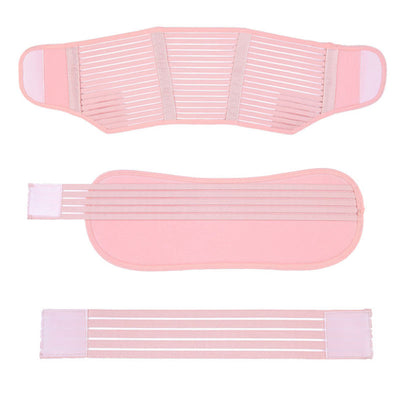 Pink adjustable maternity support belt on a pregnant woman, designed for stomach lift and comfort. - Image 5