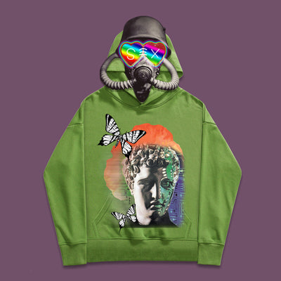 Sudadera con Capucha de Algodón Estampado Mariposas