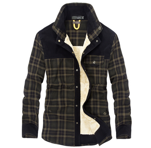 Chaqueta de Invierno para Hombre Acolchada Térmica Algodón Puro a Cuadros - Image 8