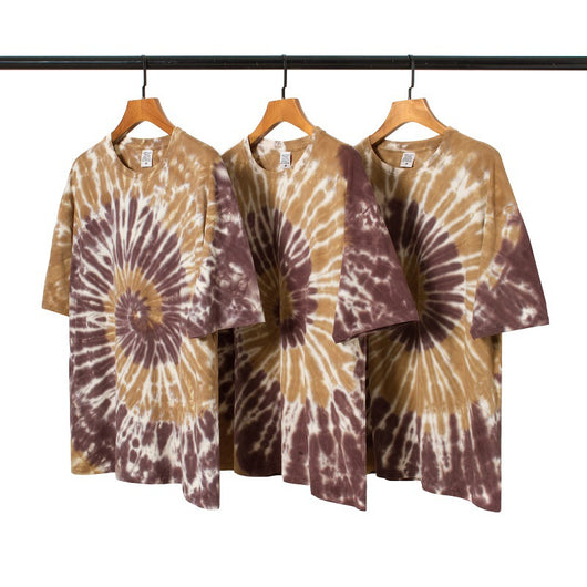 Playera Tie-Dye Suelta con Contraste Psicodélico de Manga Corta - Image 10