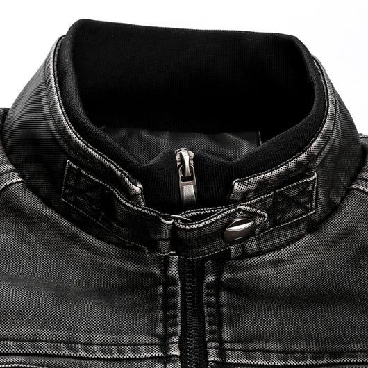 Chaqueta de Cuero PU para Motociclista Estilo Universitario - Image 2