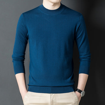 Suéter Tejido de Cuello Redondo para Hombre - Colores Sólidos - Image 6