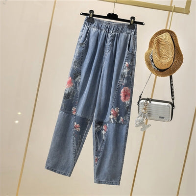 Pantalones Harem Sueltos Talla Grande Jeansspring con Estampado - Image 5