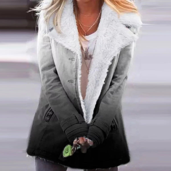 Chaqueta Acolchada de Algodón con Degradado de Color para Mujer