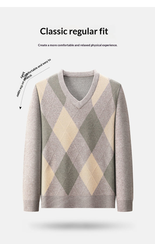 Suéter Casual de Cuello en V para Hombre - Tejido Premium - Image 14