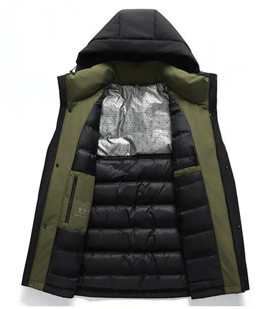 Chaqueta Impermeable con Capucha de Plumón de Pato Blanco - Image 16