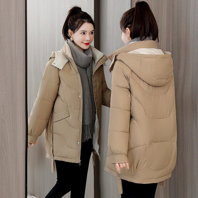 Chaqueta Acolchada Impermeable con Capucha y Contraste de Colores