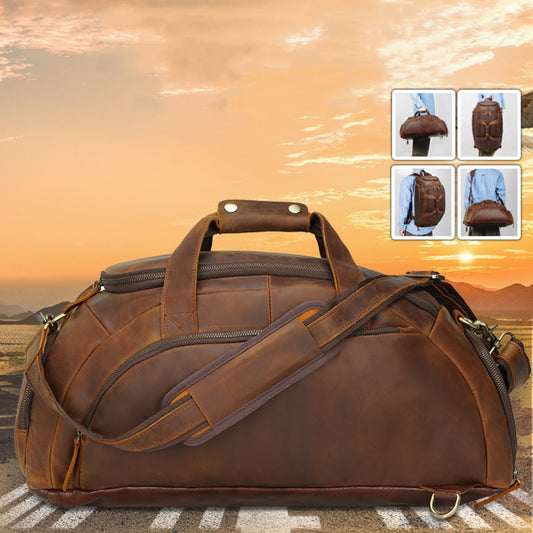 Mochila de Cuero Retro para Hombre - Gran Capacidad para Aventuras al Aire Libre