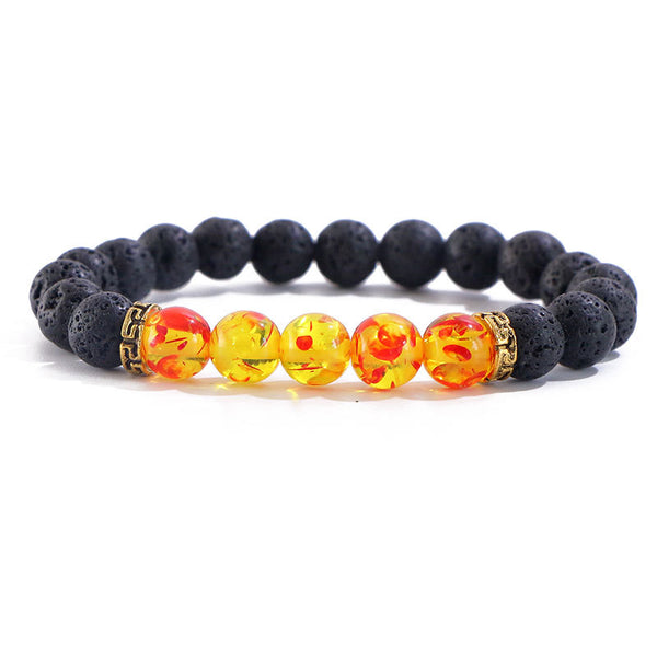 Pulsera de Chakras con Piedra Volcánica Natural para Aromaterapia y Energía Yoga