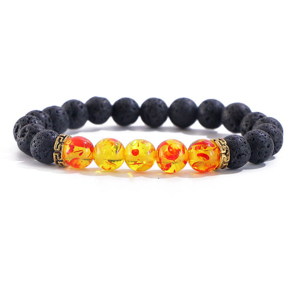 Pulsera de Chakras con Piedra Volcánica Natural para Aromaterapia y Energía Yoga