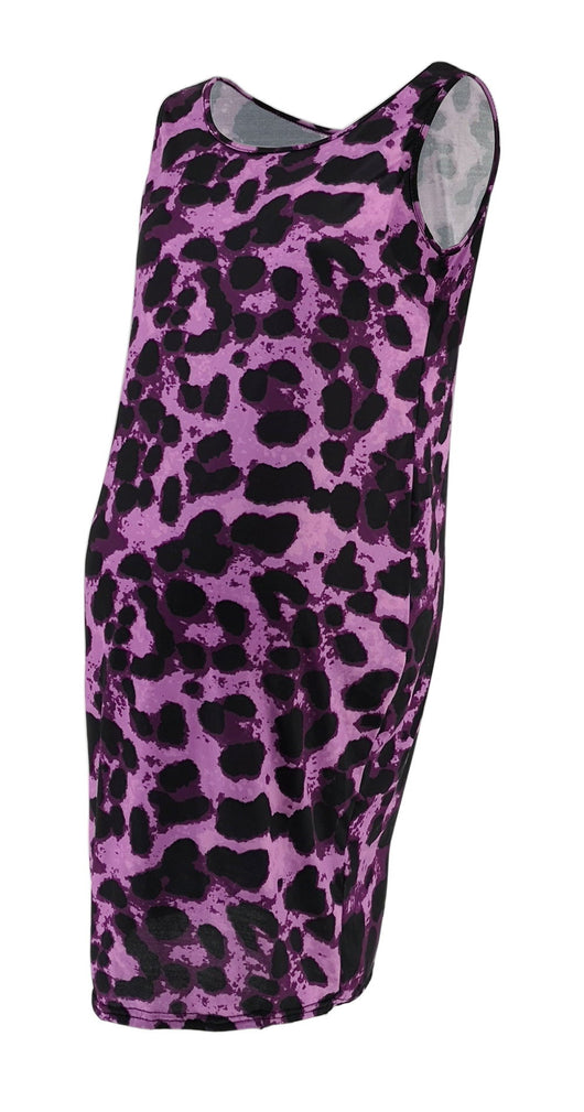 Vestido Premamá Estampado Leopardo sin Mangas para Verano - Image 7