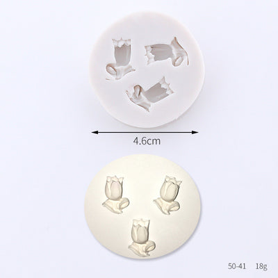 Molde de Silicona para Fondant con Diseño de Flores de Rosa - Image 17