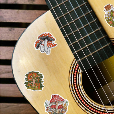A large collection of 50 colorful mushroom graffiti stickers in various cartoon and artistic styles. - Image 10