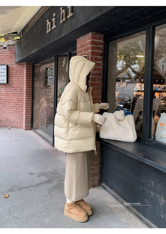 Abrigo Acolchado de Pato Blanco Largo Invierno Diseño Coreano Mujer - Image 32